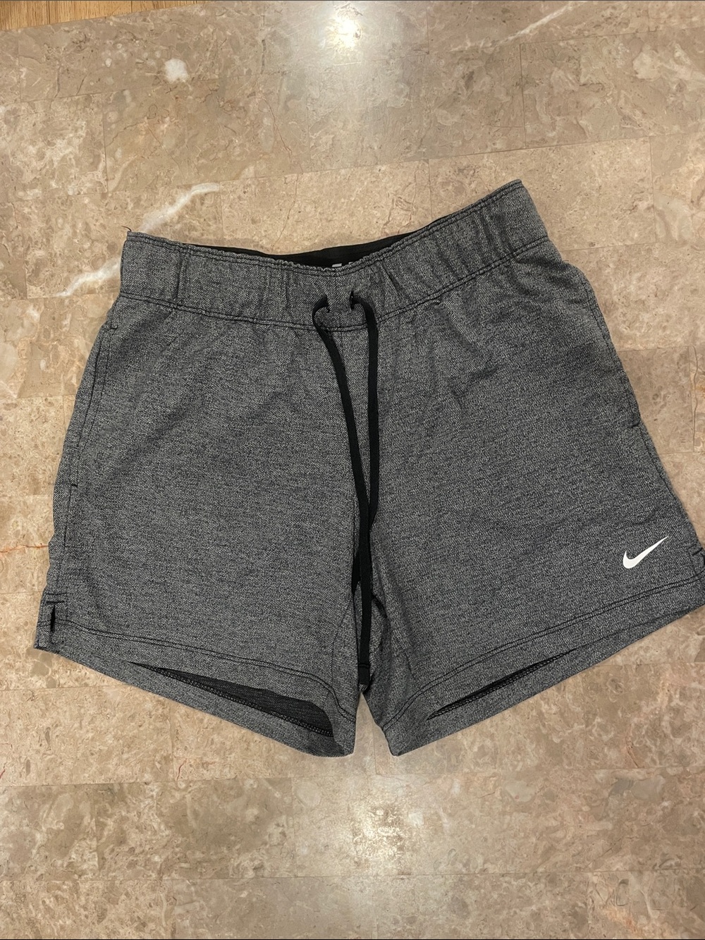 Nike Men’s Dark Gray Athletic Shorts with Black Drawcord